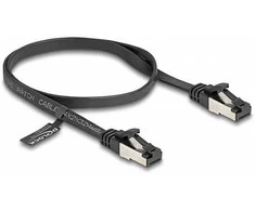 Delock RJ45 Flachband Patchkabel Stecker zu Stecker Cat.8.1 flexibel 0,5 m juodas