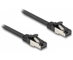 Delock RJ45 Flachband Patchkabel Stecker zu Stecker Cat.8.1 flexibel 0,5 m juodas