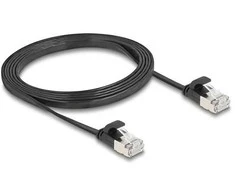 Delock RJ45 Flachband Patchkabel Stecker zu Stecker Cat.6A U/FTP 1,5 m juodas