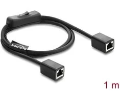 Delock RJ45 Kabelis Buchse zu Buchse mit Schalter Cat.6 F/UTP 1 m - Netzwerkschaltung juodas