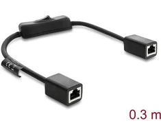 Delock RJ45 Kabelis Buchse zu Buchse mit Schalter Cat.6 F/UTP 0,3 m - Netzwerkschaltung juodas