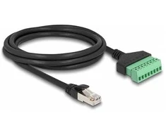 Delock RJ45 Kabelis Cat.6 Stecker zu Terminalblock Adapteris 2 m 2-teilig