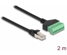 Delock RJ45 Kabelis Cat.6 Stecker zu Terminalblock Adapteris 2 m 2-teilig