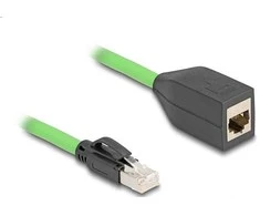 Delock RJ45 Netzwerk Verlängerungskabel Cat.6A Stecker zu Buchse SF/UTP schleppkettentauglich PUR (TPU) 2 m grün