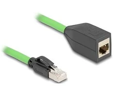 Delock RJ45 Netzwerk Verlängerungskabel Cat.6A Stecker zu Buchse SF/UTP schleppkettentauglich PUR (TPU) 1 m grün