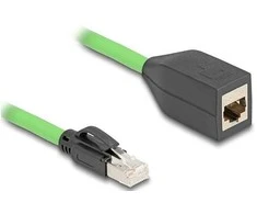 Delock RJ45 Netzwerk Verlängerungskabel Cat.6A Stecker zu Buchse SF/UTP schleppkettentauglich PUR (TPU) 5 m grün