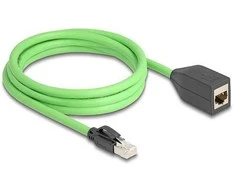 Delock RJ45 Netzwerk Verlängerungskabel Cat.6A Stecker zu Buchse SF/UTP schleppkettentauglich PUR (TPU) 2 m grün