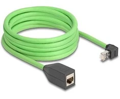 Delock RJ45 Netzwerk Verlängerungskabel Cat.6A Stecker oben gewinkelt zu Buchse SF/UTP schleppkettentauglich PUR (TPU) 5 m grün