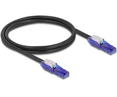 Delock RJ45 Netzwerkkabel Cat.6 UTP mit 180° winkelbaren Steckern juodas 1 m