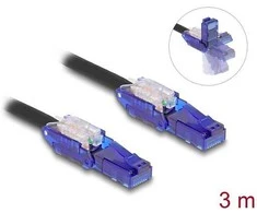 Delock RJ45 Netzwerkkabel Cat.6 UTP mit 180° winkelbaren Steckern juodas 3 m