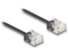 Delock RJ45 Netzwerkkabel Cat.6 UTP Ultra Slim 0,3 m juodas mit kurzen Steckern
