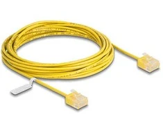 Delock RJ45 Netzwerkkabel Cat.6 UTP Ultra Slim 5 m gelb mit kurzen Steckern