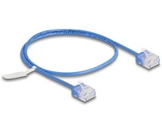 Delock RJ45 Netzwerkkabel Cat.6 UTP Ultra Slim 0,5 m blau mit kurzen Steckern