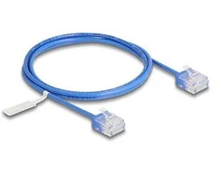 Delock RJ45 Netzwerkkabel Cat.6 UTP Ultra Slim 1 m blau mit kurzen Steckern