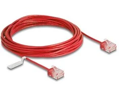 Delock RJ45 Netzwerkkabel Cat.6 UTP Ultra Slim 5 m raudona mit kurzen Steckern