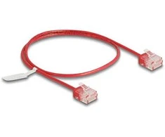 Delock RJ45 Netzwerkkabel Cat.6 UTP Ultra Slim 0,5 m raudona mit kurzen Steckern