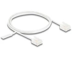 Delock RJ45 Netzwerkkabel Cat.6 UTP Ultra Slim 1 m baltas mit kurzen Steckern