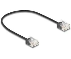 Delock RJ45 Netzwerkkabel Cat.6 UTP Ultra Slim 0,3 m juodas mit kurzen Steckern