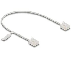 Delock RJ45 Netzwerkkabel Cat.6 UTP Ultra Slim 0,3 m grau mit kurzen Steckern