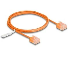 Delock RJ45 Netzwerkkabel Cat.6 UTP Ultra Slim 1 m oranžinis mit kurzen Steckern
