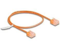 Delock RJ45 Netzwerkkabel Cat.6 UTP Ultra Slim 0,5 m oranžinis mit kurzen Steckern