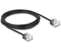 Delock RJ45 Netzwerkkabel Cat.6 UTP Ultra Slim 3 m juodas mit kurzen Steckern