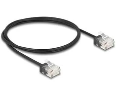 Delock RJ45 Netzwerkkabel Cat.6 UTP Ultra Slim 1 m juodas mit kurzen Steckern