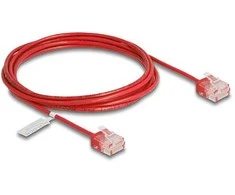 Delock RJ45 Netzwerkkabel Cat.6 UTP Ultra Slim 2 m raudona mit kurzen Steckern