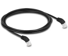 Delock RJ45 Netzwerkkabel Cat.6A S/FTP 45° nach unten gewinkelt 2 m juodas