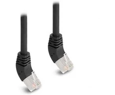 Delock RJ45 Netzwerkkabel Cat.6A S/FTP 45° nach oben gewinkelt 3 m juodas