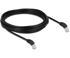 Delock RJ45 Netzwerkkabel Cat.6A S/FTP 45° nach unten gewinkelt 5 m juodas