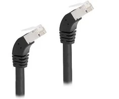 Delock RJ45 Netzwerkkabel Cat.6A S/FTP 45° nach unten gewinkelt 3 m juodas