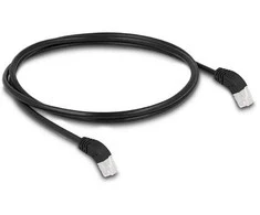 Delock RJ45 Netzwerkkabel Cat.6A S/FTP 45° nach oben gewinkelt 1 m juodas
