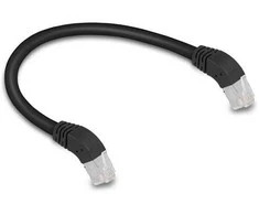 Delock RJ45 Netzwerkkabel Cat.6A S/FTP 45° nach unten gewinkelt 0,25 m juodas