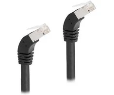 Delock RJ45 Netzwerkkabel Cat.6A S/FTP 45° nach unten gewinkelt 1 m juodas