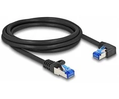 Delock RJ45 Netzwerkkabel Cat.6A S/FTP gerade / rechts gewinkelt 3 m juodas