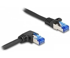 Delock RJ45 Netzwerkkabel Cat.6A S/FTP gerade / rechts gewinkelt 3 m juodas
