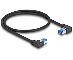 Delock RJ45 Netzwerkkabel Cat.6A S/FTP rechts / links gewinkelt 0,5 m juodas