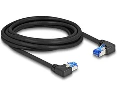 Delock RJ45 Netzwerkkabel Cat.6A S/FTP rechts / links gewinkelt 3 m juodas
