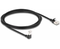 Delock RJ45 Netzwerkkabel Cat.6A S/FTP Slim 90° unten gewinkelt / gerade 2 m juodas