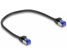 Delock Delock - Tinklo kabelis - RJ-45 (M) iki RJ-45 (M) - 25 cm - 4,5 mm - S/FTP - CAT 6a - Be halogenų, be kablio - juodas