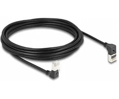 Delock RJ45 Netzwerkkabel Cat.6A S/FTP Slim 90° oben / unten gewinkelt 5 m juodas