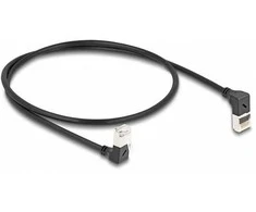 Delock RJ45 Netzwerkkabel Cat.6A S/FTP Slim 90° oben / unten gewinkelt 0,5 m juodas