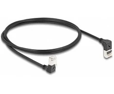 Delock RJ45 Netzwerkkabel Cat.6A S/FTP Slim 90° oben / unten gewinkelt 1 m juodas