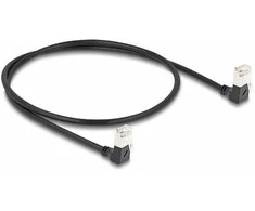 Delock RJ45 Netzwerkkabel Cat.6A S/FTP Slim 90° unten / unten gewinkelt 0,5 m juodas