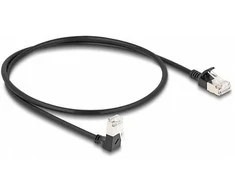 Delock RJ45 Netzwerkkabel Cat.6A S/FTP Slim 90° unten gewinkelt / gerade 0,5 m juodas