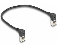 Delock RJ45 Netzwerkkabel Cat.6A S/FTP Slim 90° oben / oben gewinkelt 0,25 m juodas