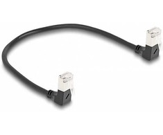 Delock DELOCK RJ45 Kabelis sieciowy Cat.6A S/FTP Slim 90° kątowy 0,25m juoda