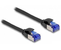 Delock Delock - Tinklo kabelis - RJ-45 (M) iki RJ-45 (M) - 25 cm - 4,5 mm - S/FTP - CAT 6a - Be halogenų, be kablio - juodas