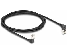 Delock RJ45 Netzwerkkabel Cat.6A S/FTP Slim 90° oben / unten gewinkelt 2 m juodas
